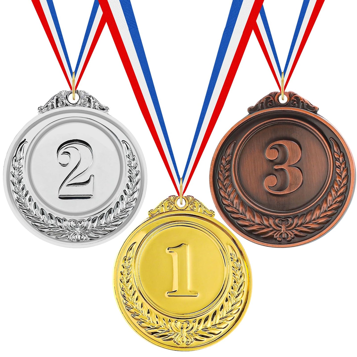 Mabor 3Pcs Sports Award Medals Style Gold Silver Bronze Medals Awards for Adults,Olympic Style Winner Awards for Sports Games, Party, Tournaments, Prizes,Competitions