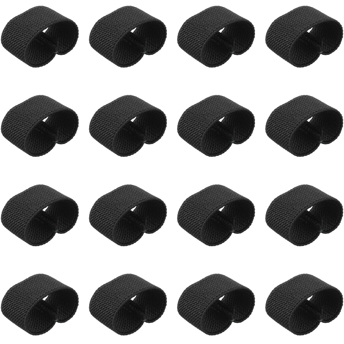 Sorcristy 16PCS Belt Loop Keeper Elastic Nylon Belt Loop Strap Organizers Backpack Straps Holder Retainer Band for 1.5" Wide Belts/Straps(Black)