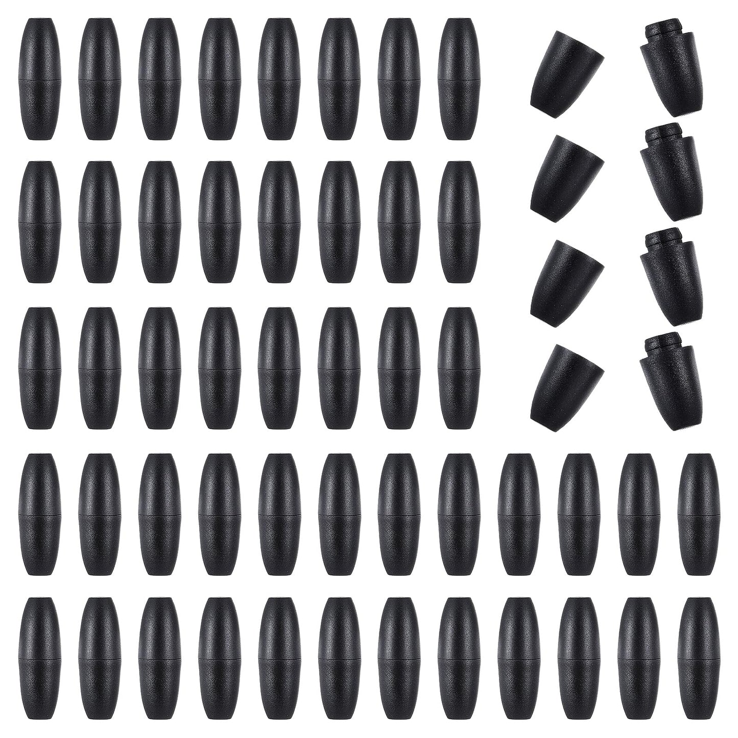 Ymapinc 50Pcs Breakaway Lanyard Clasp 24mm Plastic Break Away Clasps for Necklace Bracelets Lanyards DIY Crafts Black Safety Barrel Connectors for Jewelry Making