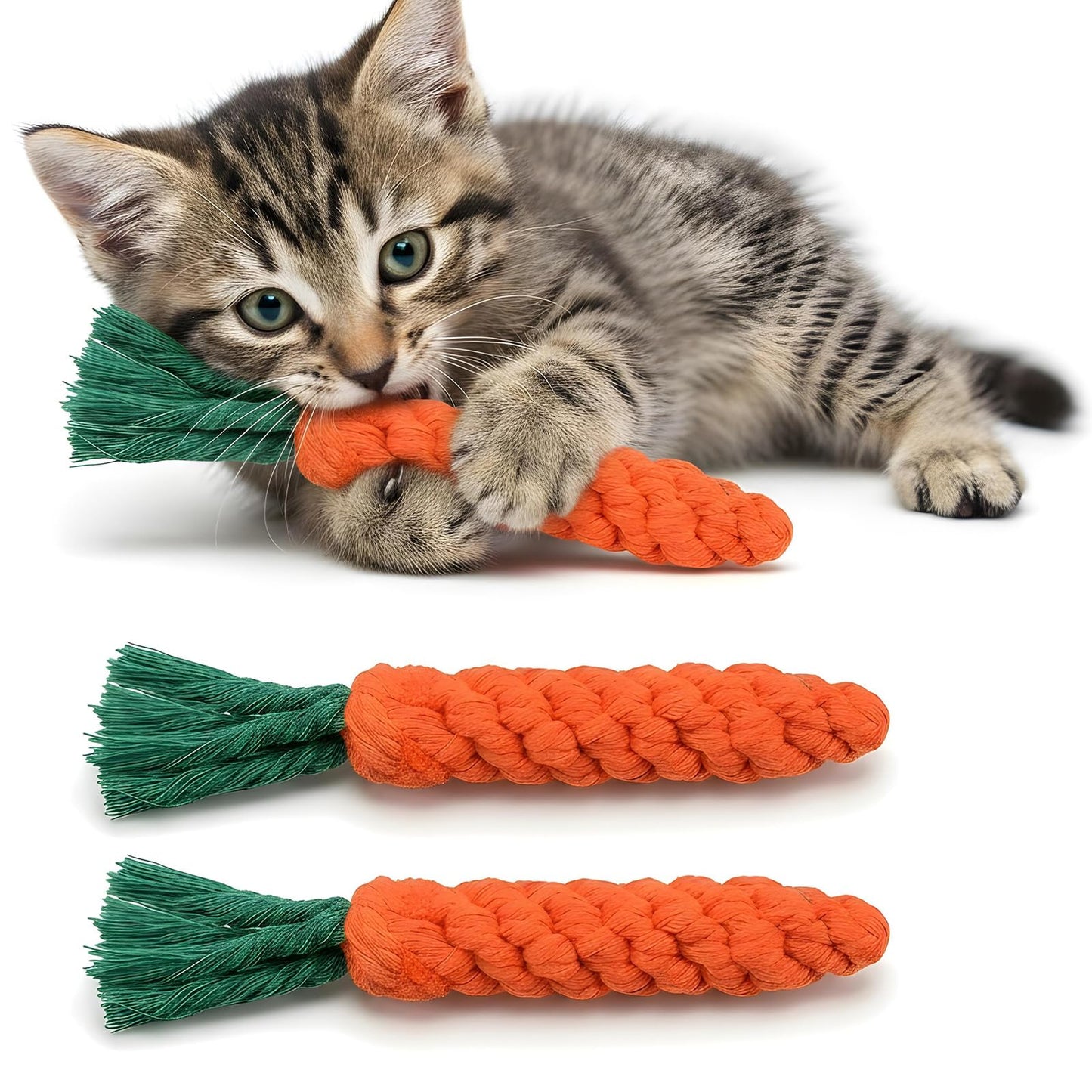 Nogeqi 3 Pcs Dog Toy Carrot Dog Toys for Small Dogs Braided Dog Toy Dog Toy Rope Cotton Interactive Toy Braided Chew Rope for Puppies