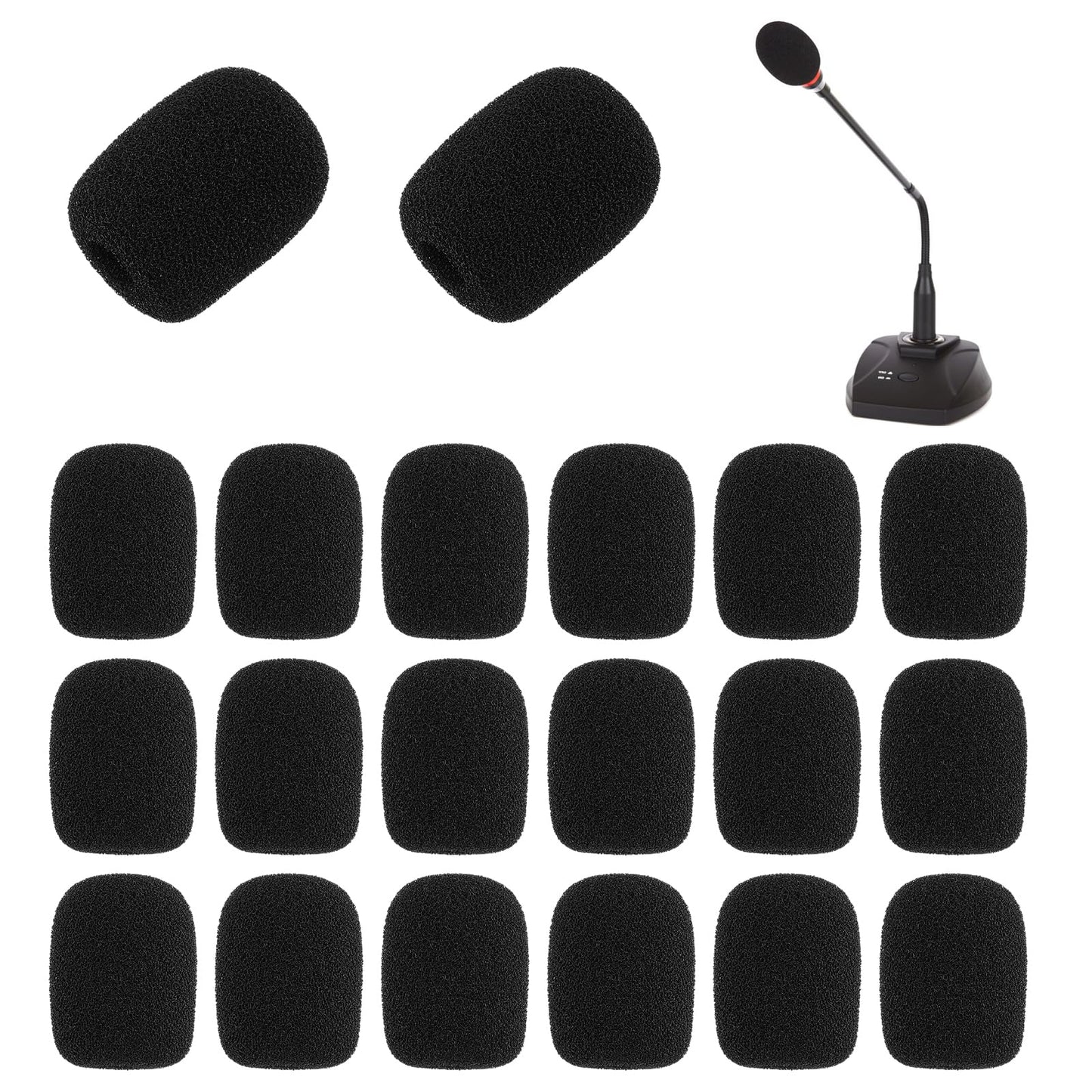20 Pcs Microphone Sponge Cover Mini Size Lapel Headset Mic Foam Covers Headset Microphone Covers Foam Lapel Headset Microphone Cover For Variety Of Headset Microphone Noise Reduction(Black)