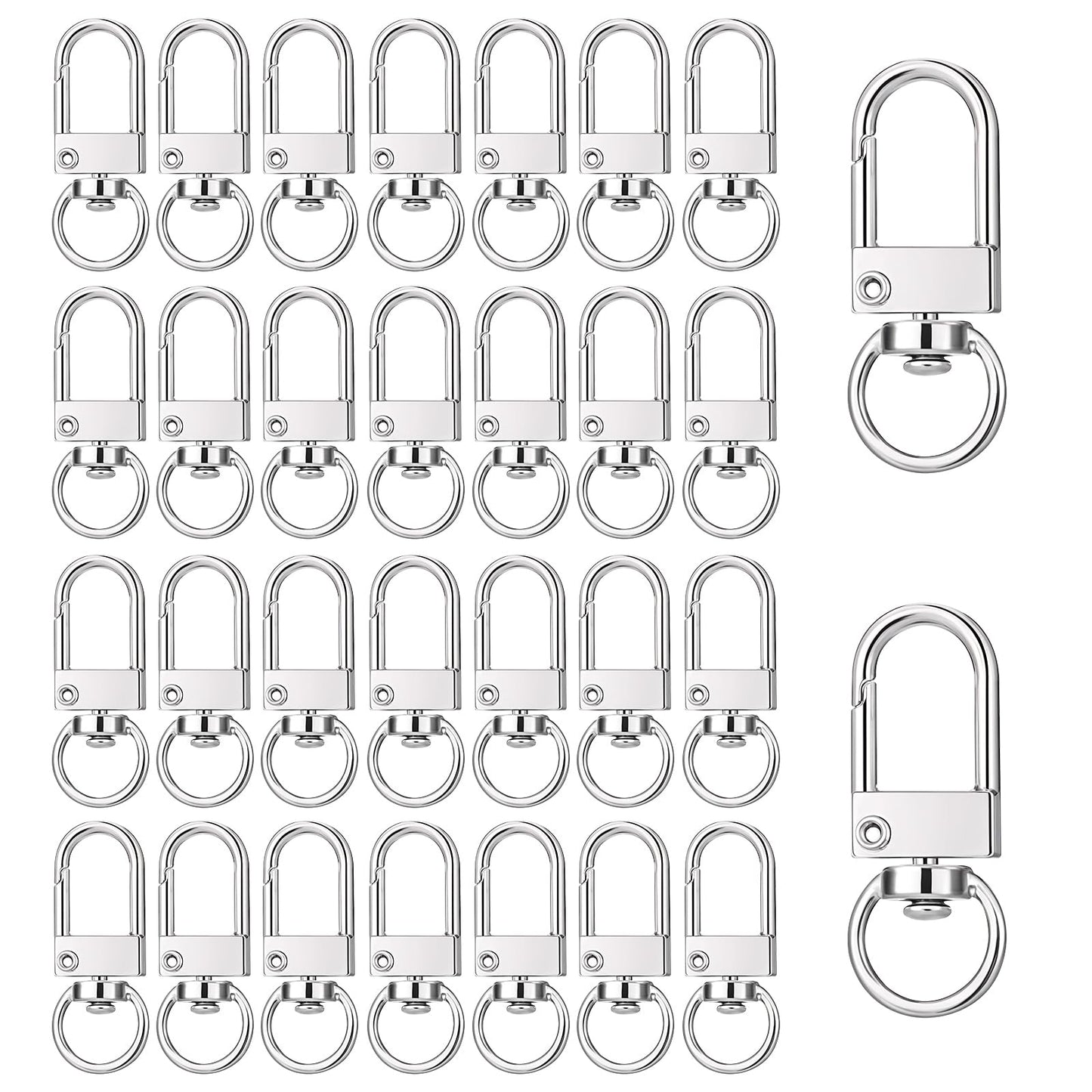 30 Pcs Lobster Claw Clasps, Mabor Silver Metal Swivel Lanyards Snap Hooks Key Chain Hooks DIY Claw Clasps for Bag Key Chains Connector Jewelry Making Connector Art Crafts