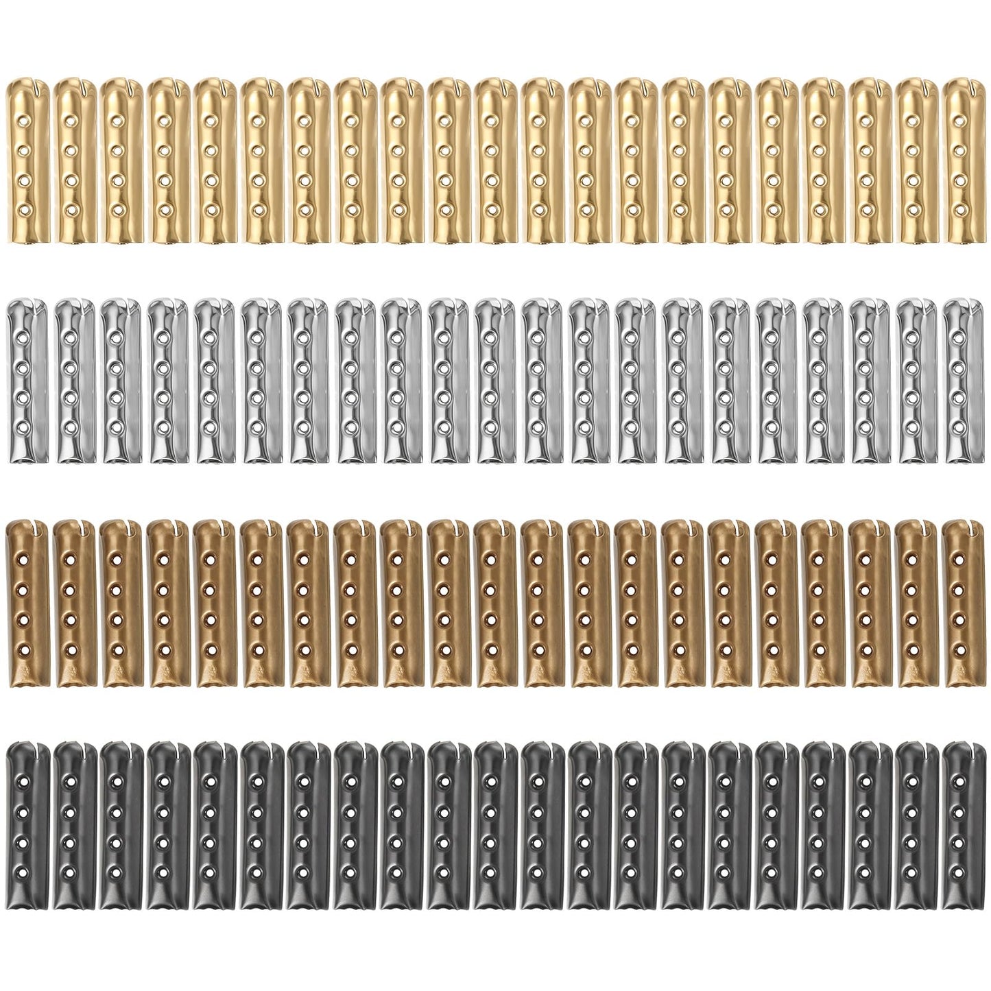 80 PCS Metal Aglets for Shoelaces, Shoestrings Shoe lace End Tips Head Alloy Aglets Replacement Tips for Paracord Hoodies Sneakers Canvas DIY Repairing, 23 mm Length (Silver Black Gold Bronze)