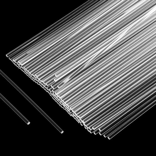 120 PCS Flat Clear Cupcake Topper Sticks, 8 Inch 2 mm Diameter Clear Acrylic Rod, Round Strip Cake Dowels Rods DIY Crafts Party Decorations Supplies for Chocolate Wedding Halloween Christmas