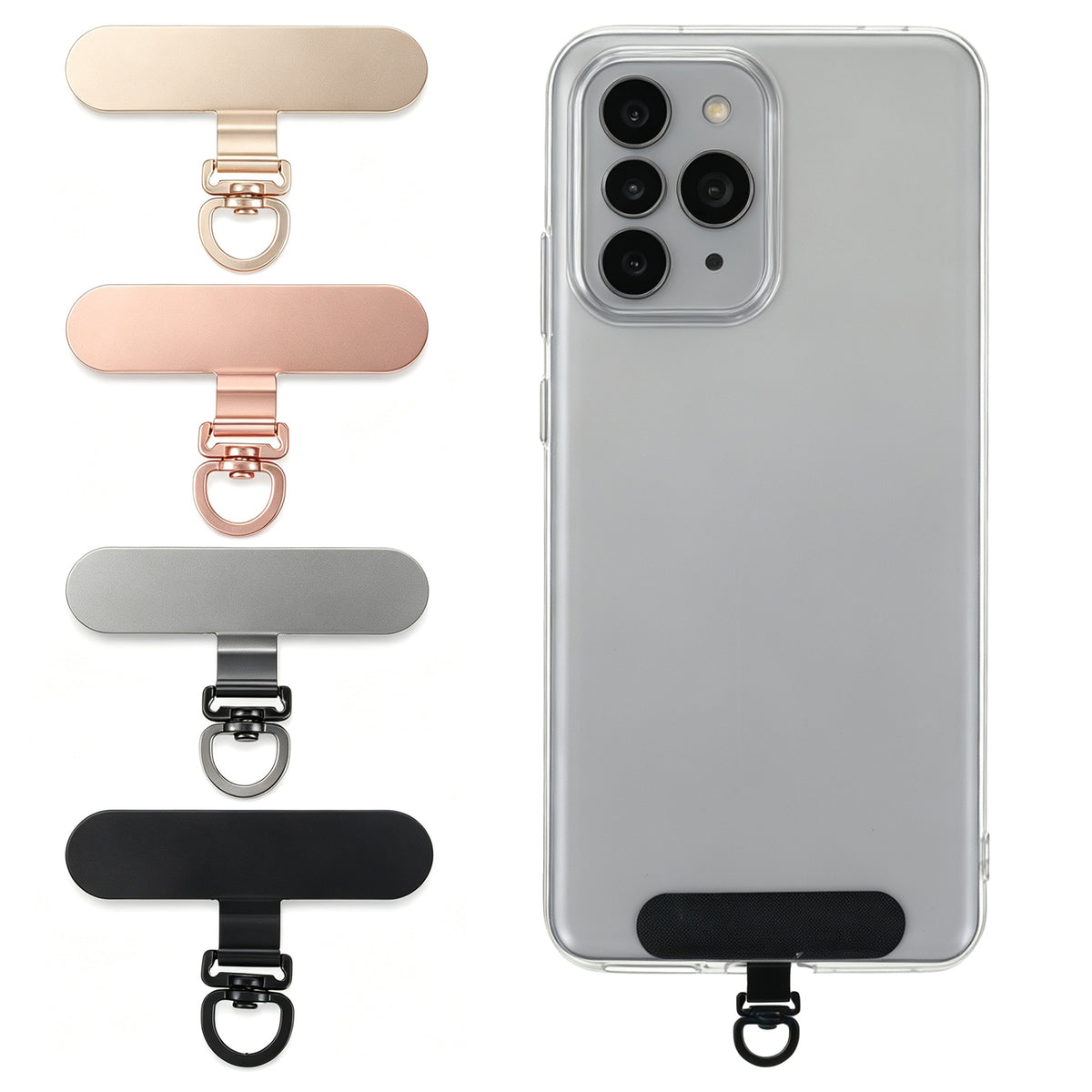 RAHHLIZS 4 Pack 360° Rotating Metal Phone Tether Tab, Phone Charm Holder