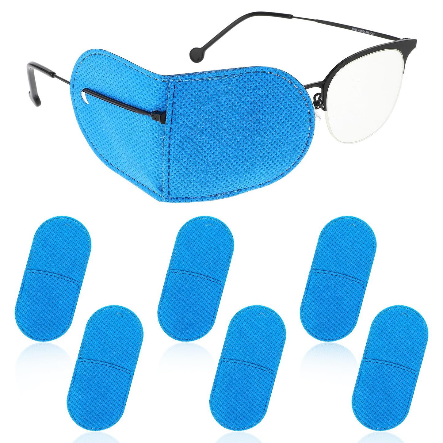 Ouligay 6Pcs Glasses Eye Patch Eye Patch for Glasses Non-Woven Fabric Reusable Eye Patches for Lazy Eye Amblyopia Strabismus