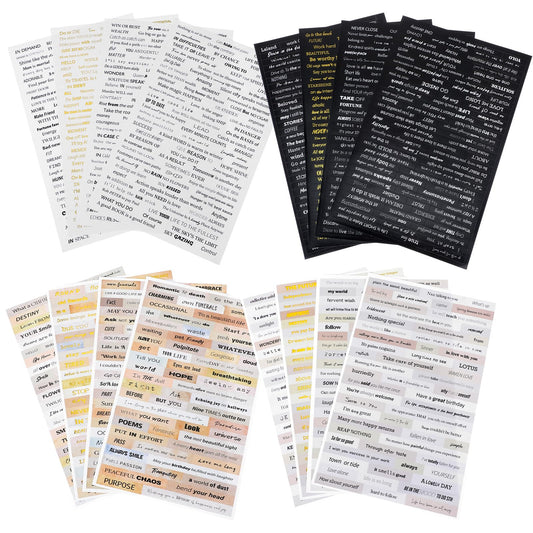 16Pcs Quote Stickers for Art Journaling, Scrapbooking Stickers Supplies Vintage Aesthetic Quote Phrases Words for Scrapbook Junk Journal Supplies, DIY Art Crafts Collage Album Embellishment
