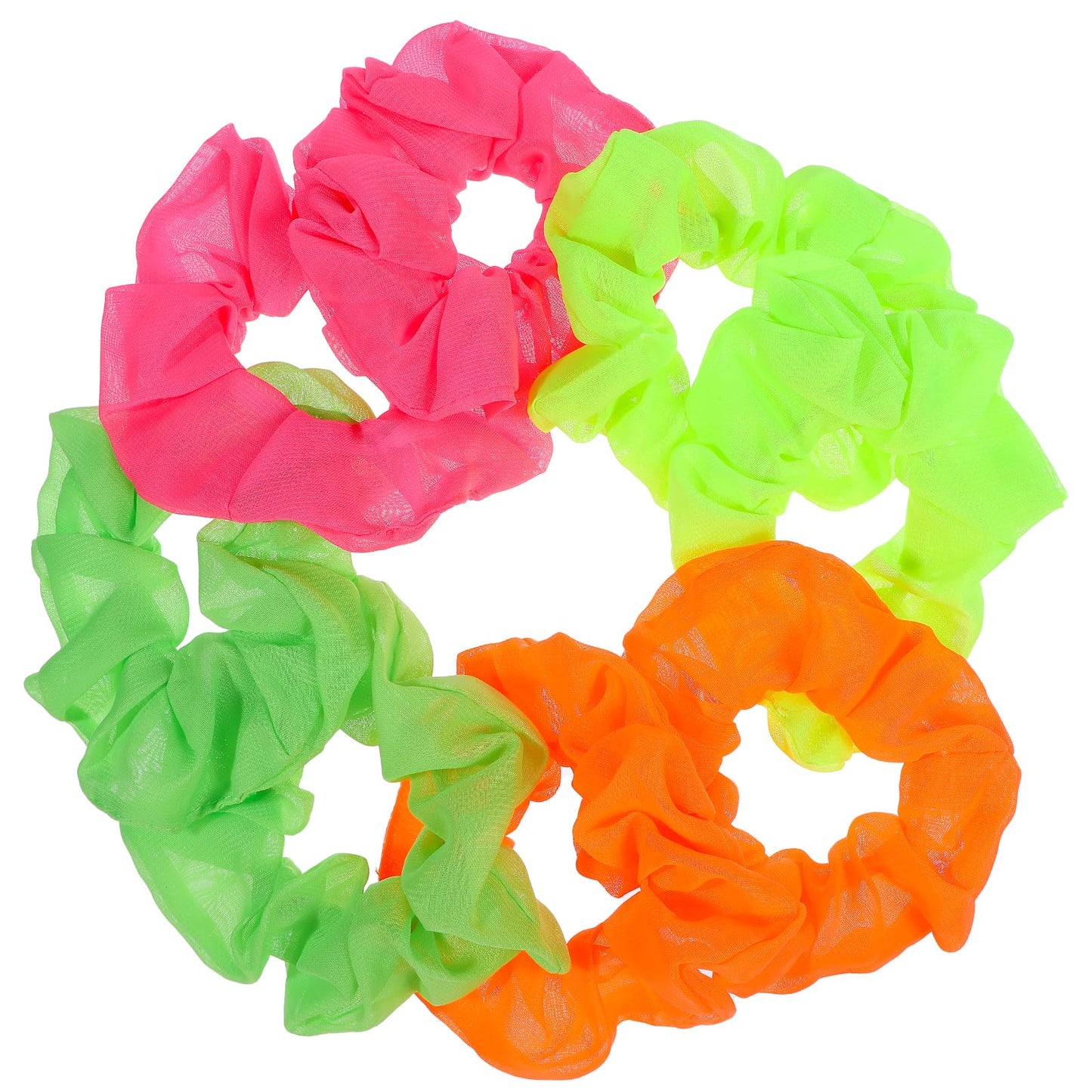 Ymapinc 8PCS 80s Neon Scrunchies, Green and Pink Hair Scrunchies for Women Hair, Elastic Hair Ties, And Ponytail Holders, Neon Hair Accessories for Women, Suitable for 80s Party Outfits and Workouts