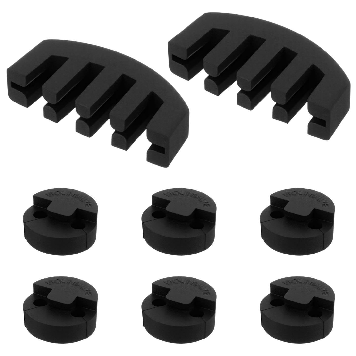 Cello Practice Mute Rubber Violin Practice Mute 2 Pcs 2.17 Inch Claw Style & 4 Pcs 0.75 Inch Round Style Mutes for Violins Practices Silencer Viola Violin Mutes Beginners Black Musician Gifts