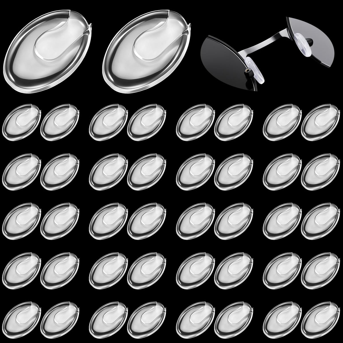 Bnehmb 20 Pairs Eye Glasses Nose Pads, Silicone Nose Pads for Eyeglasses