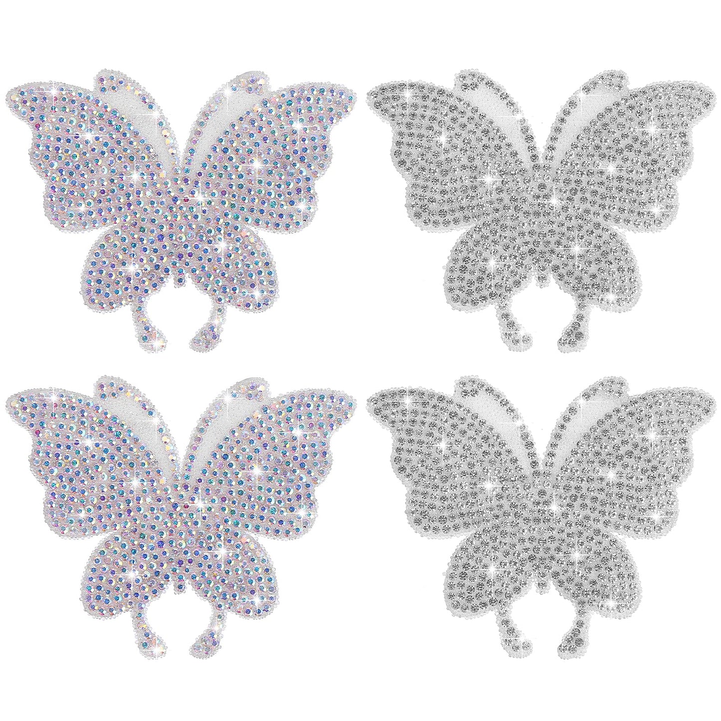 4PCS Crystal Car Stickers, Bling Butterfly Crystal Car Stickers, Butterfly Car Decals Crystal Rhinestone Car Sticker Butterfly Crystal Car Decal Sticker for Car Decoration Laptops Interior Accessories
