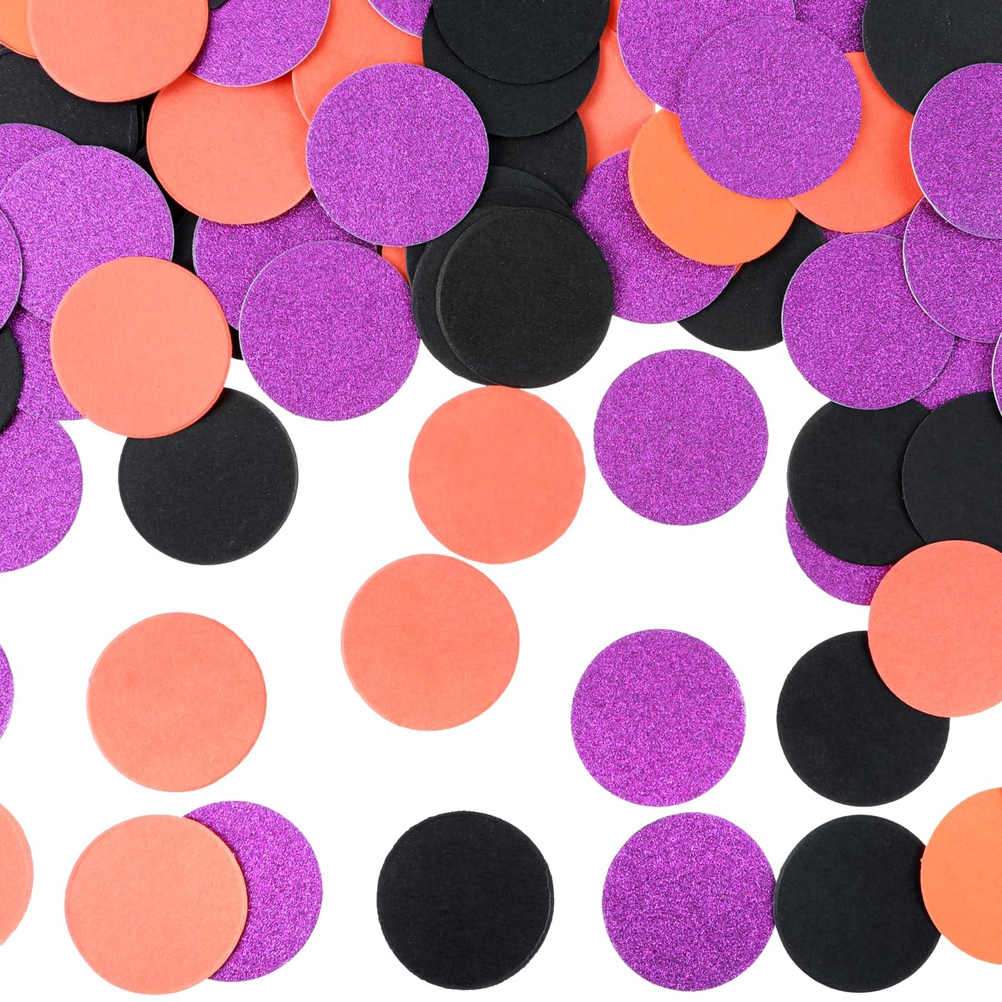 100Pcs Table Confetti Black and Gold Confetti Birthday Confetti for Table Black and Orange Circle Confetti Dots Wedding Burgundy Paper Garlands for Halloween Birthday (Black Orange Purple)