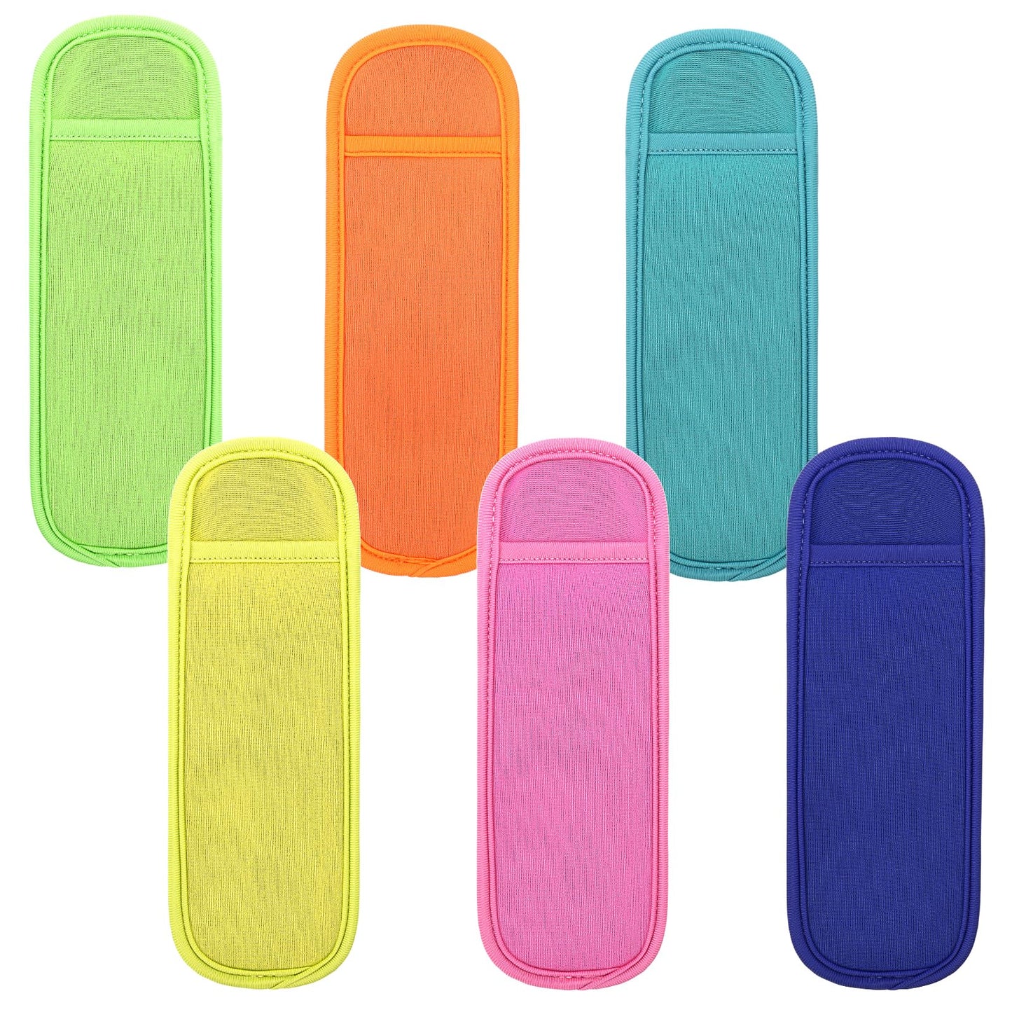 6 Pack Popsicle Holder Bags, Reusable Ice Pop Sleeves, Neoprene Insulator Covers, Anti-Freezing Ice Pop Holders, Washable and Portable Ice Freezer Protective Covers