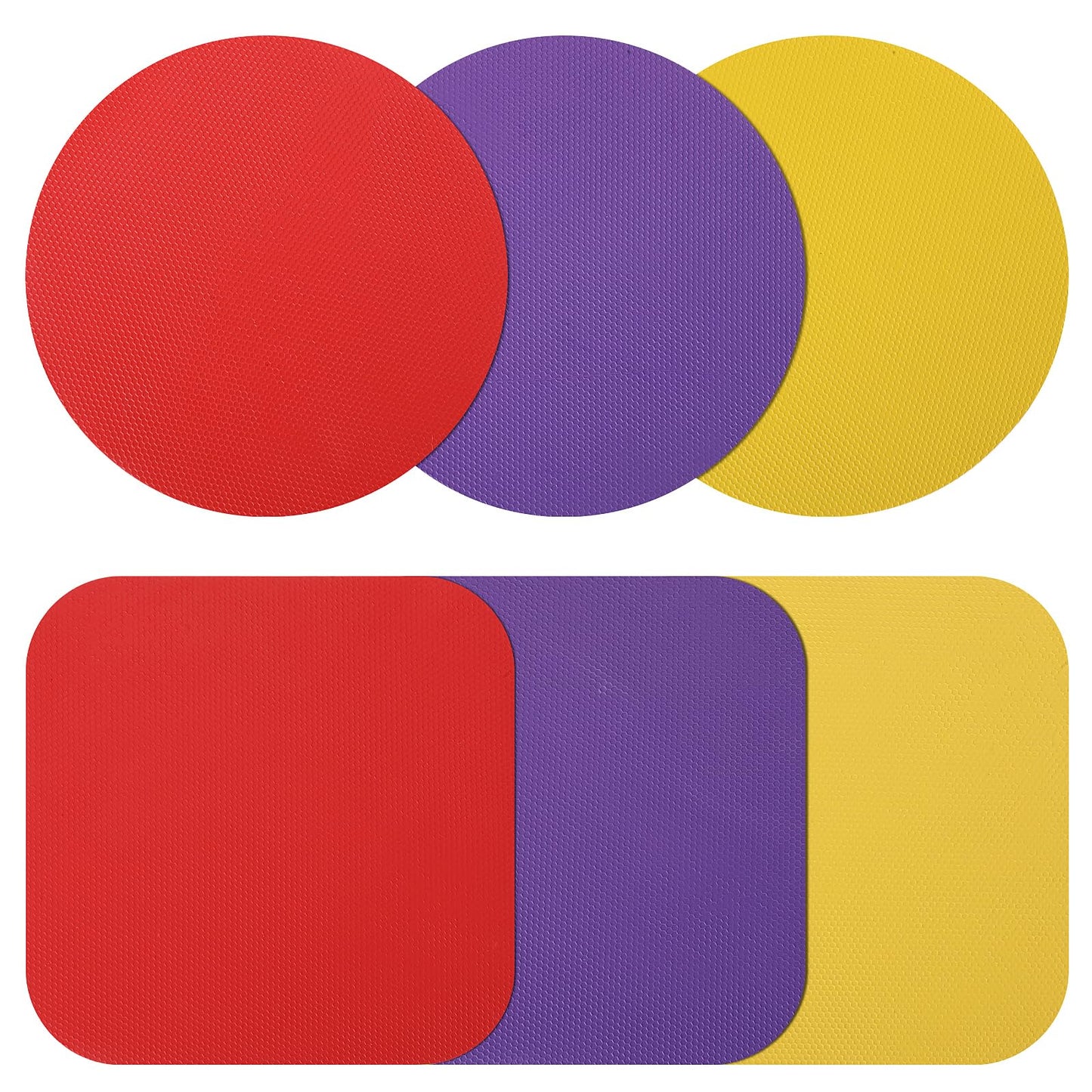 Bremorou 6 Pcs Silicone Jar Gripper Pads, Manual Can & Lid Opener, Multipurpose Bottle Lid Tops Openers for Children, Women, Seniors with Arthritis Hands (Red, Yellow, Purple)