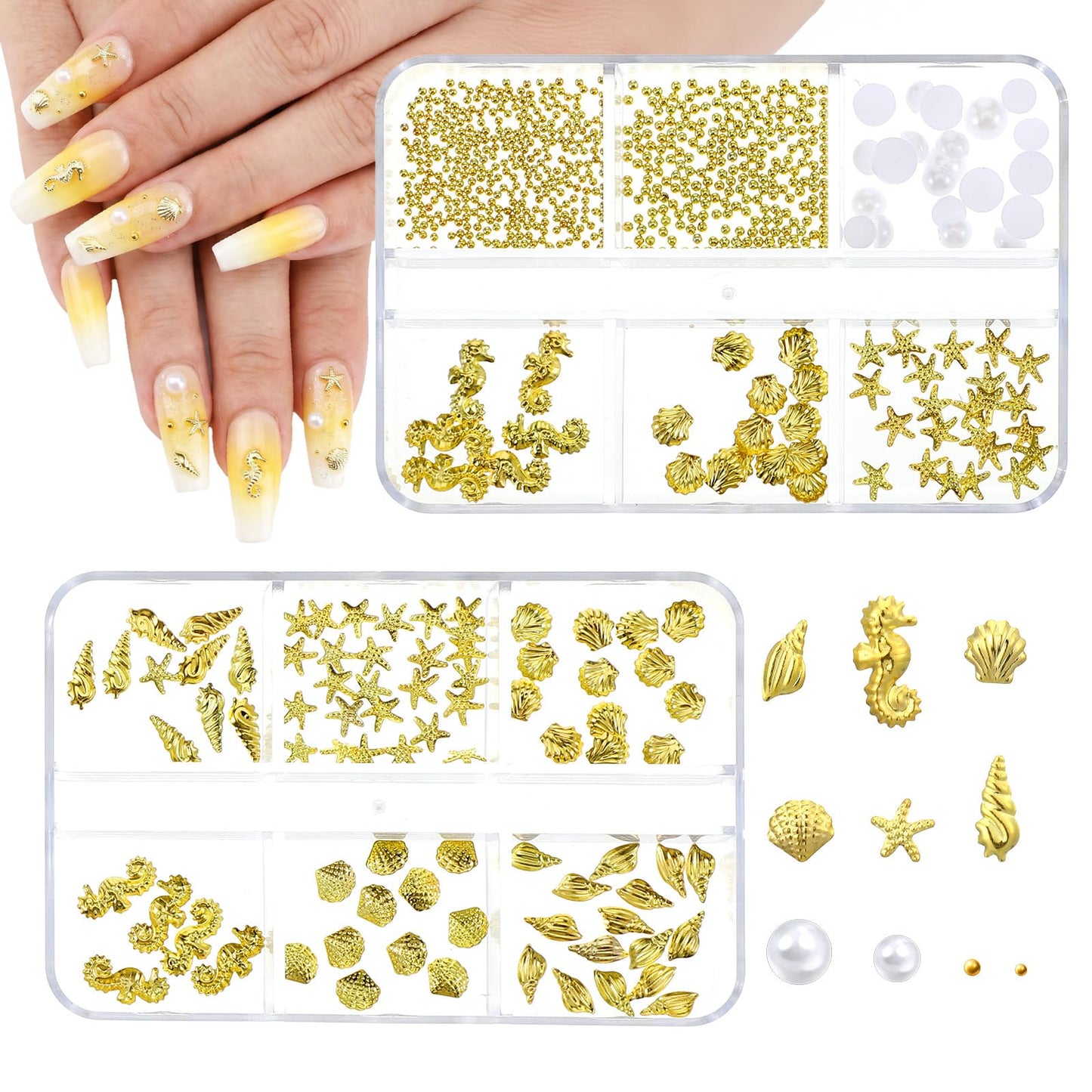2Boxes Summer Nail Charms and Gems Nail Art Charms