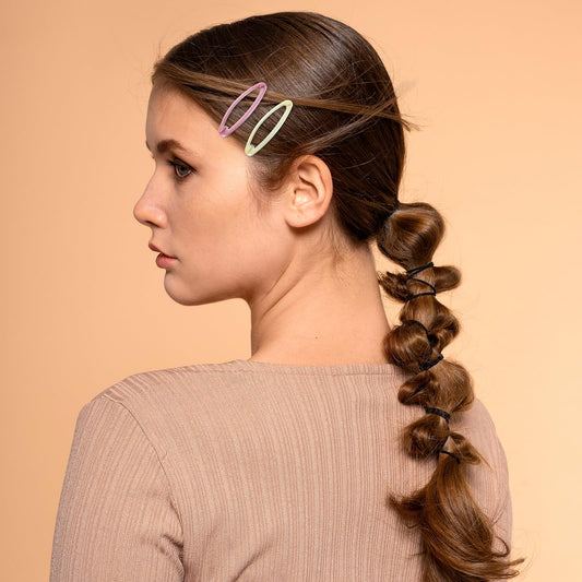 12 PCS Snap Hair Clips Metal Enamel Matte Hair Barrettes for Thin Hair | Thick Hair, Rustproof Oval Snap Clips Accessoriesfor Women | Hair Pins for Girls | Kids Hair Clips(Colourful)