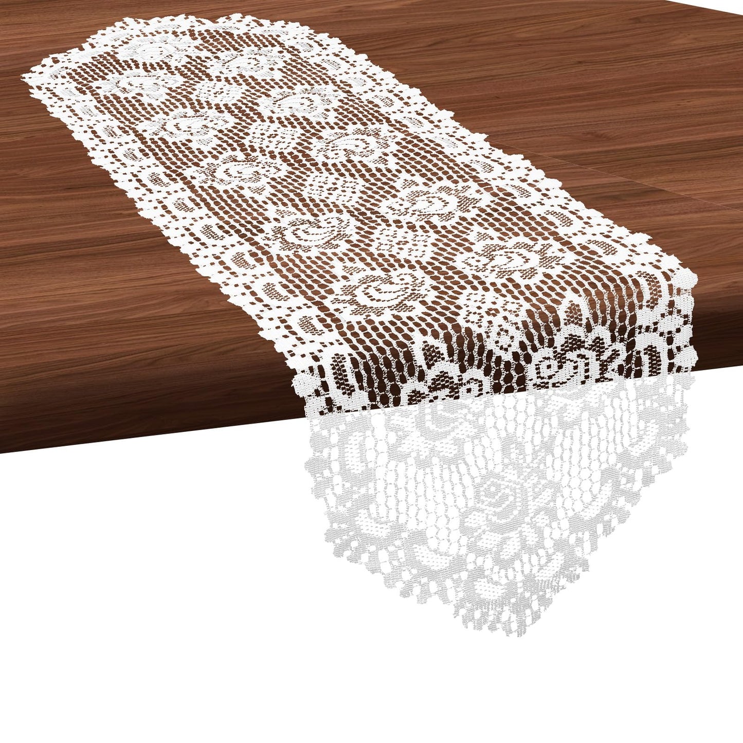 Crochet Table Runner Lace Doilies for Tables Dresser Scarf Doilies Small Tables Runners 13 X 45 In White Lace Table Runner Rustic for Wedding Party Home Dining Runners Decorations Furniture Dresser