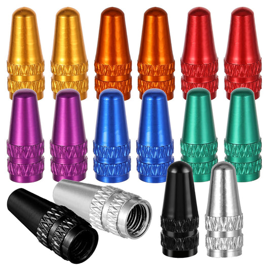 Xinjoduz 20 PCS Presta Valve Cap, 10 Colors Bike Valve Stem Caps, Aluminum Presta Cycling Valve Cap, French Valves Cap Dust Covers, Bicycle Air Tire Caps for MTB Road Racing Bicycle, Rocket Style