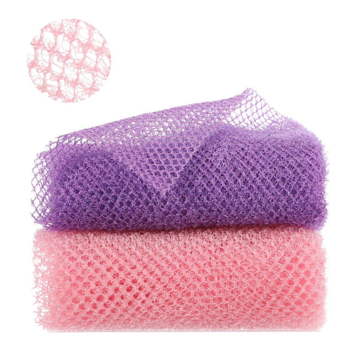 Chsoejuf 2 PCS African Net Sponge, African Exfoliating Net, Body Scrubber
