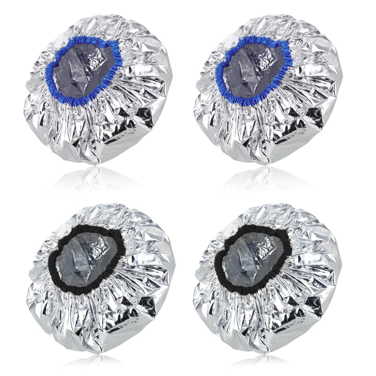 Deep Conditioning Hair Cap 4Pcs Conditioning Caps Made Of Aluminum Foil Reusable Aluminum Foil Heat Heated Shower Cap For Home And Salon Use Hair Dyeing And Hot Oil Treatment Tools