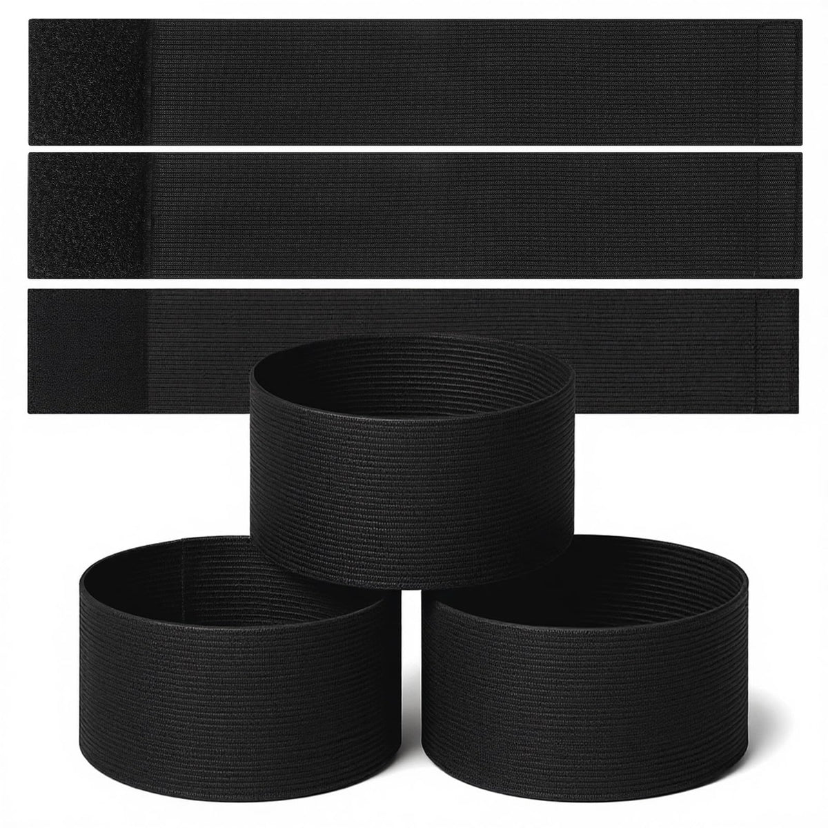 Chsoejuf 6PCS Arm Bands Mourning Nylon Football Captain Armband Adjustable