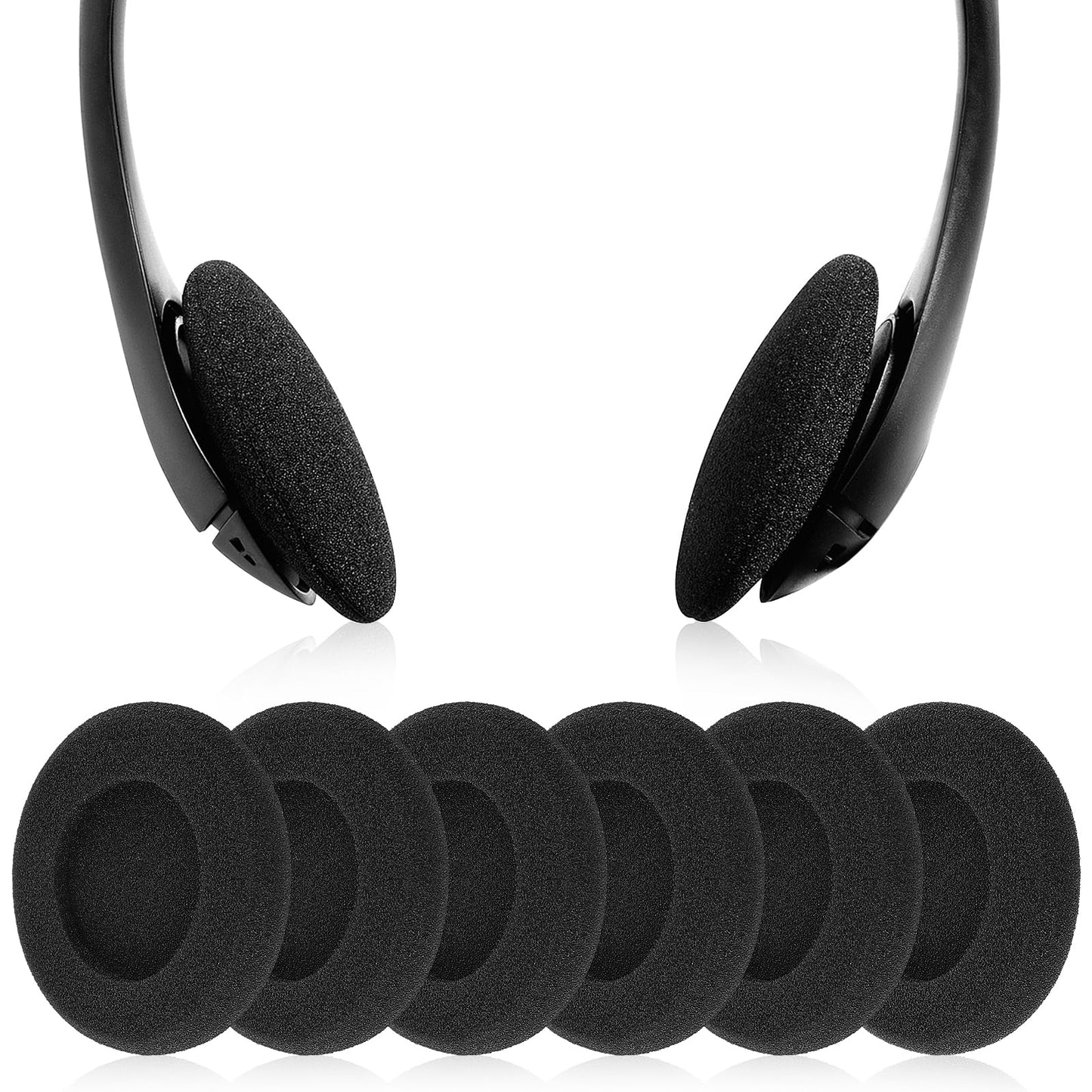 Ouligay 3 Pairs Headphone Covers Ear Cushions Foam 2 Inch Earpad Cushion Cover Replacement Sponge Headset Earbud Pad for Most Standard Size Office Telephone Headsets