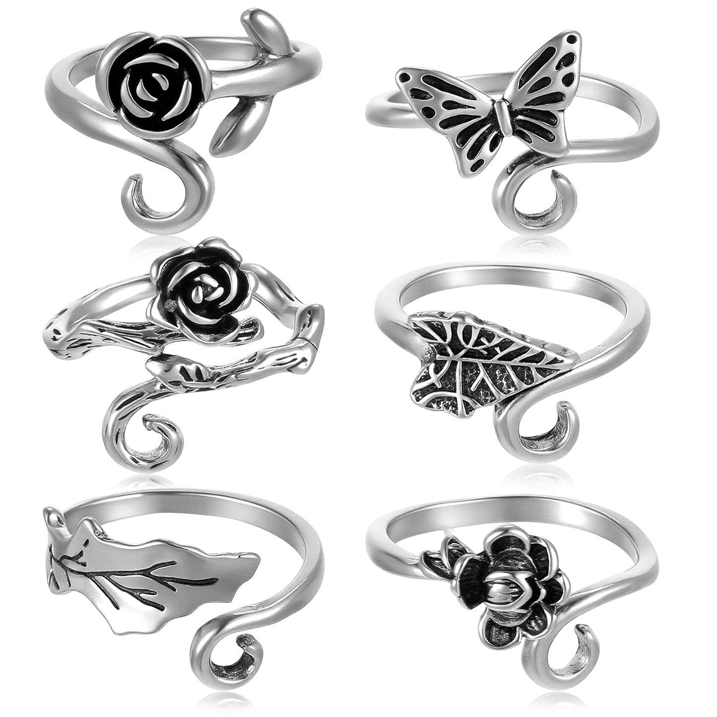 Matwsec 6 PCS Crochet Ring for Finger Adjustable Tension Rings for Crafts Crocheting Lovers Mother Grandma Gifts Essential Crochet Ring Accessories
