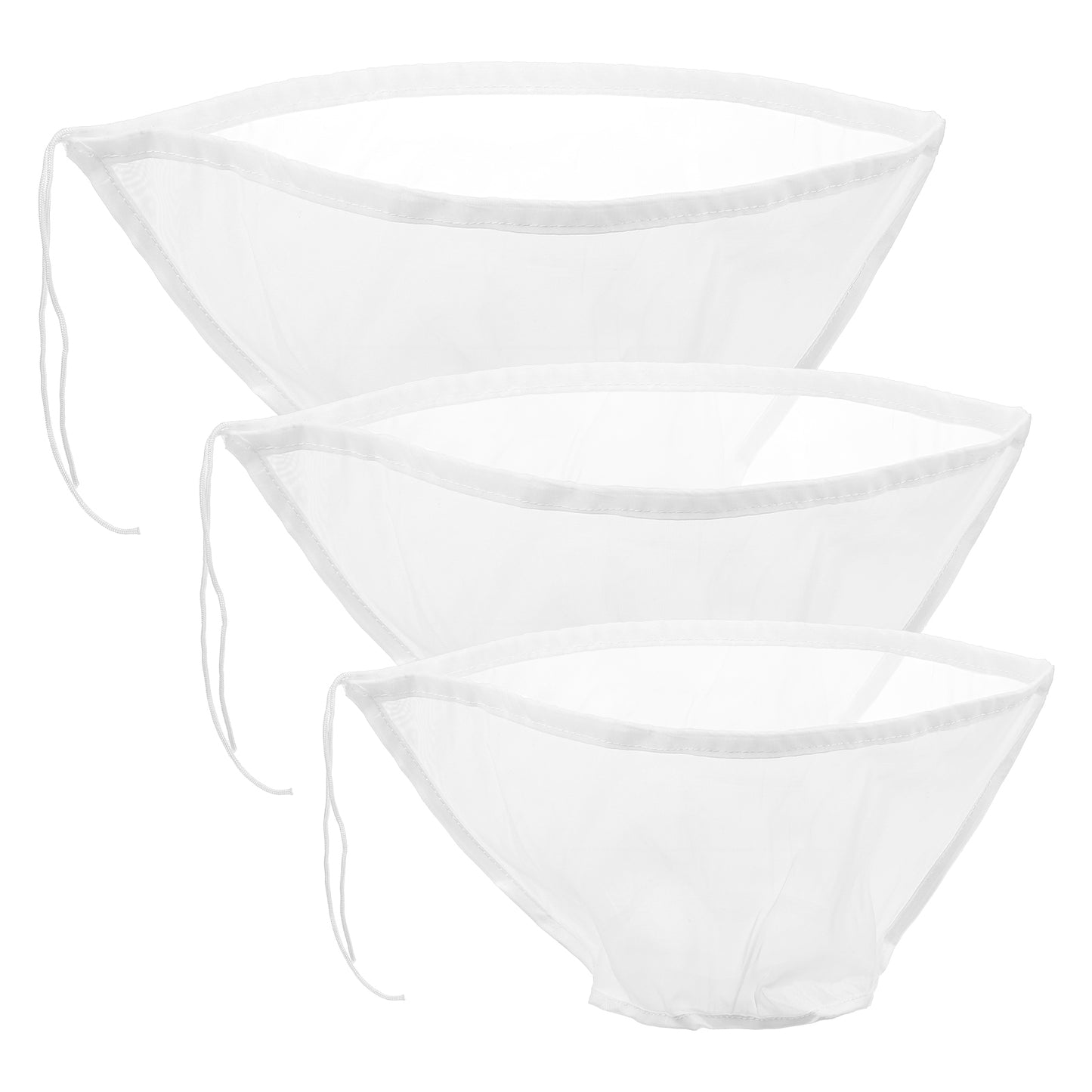 Mabor 3Pcs Nylon Nut Milk Bag, Bowl-Shaped Reusable Cheese Cloth Bag for Straining Fine Mesh Food Strainer Bag All Purpose for Almond Milk, Tea, Juice and Greek Yogurt