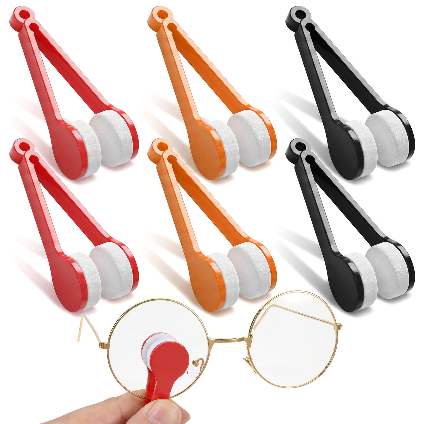 6Pcs Sun Glasses Eyeglass Cleaner Tool - Mini Spectacles Cleaner with Microfiber Cleaning Clip for Glasses, Portable Sunglasses Soft Brush Eyeglass Cleaning Tool