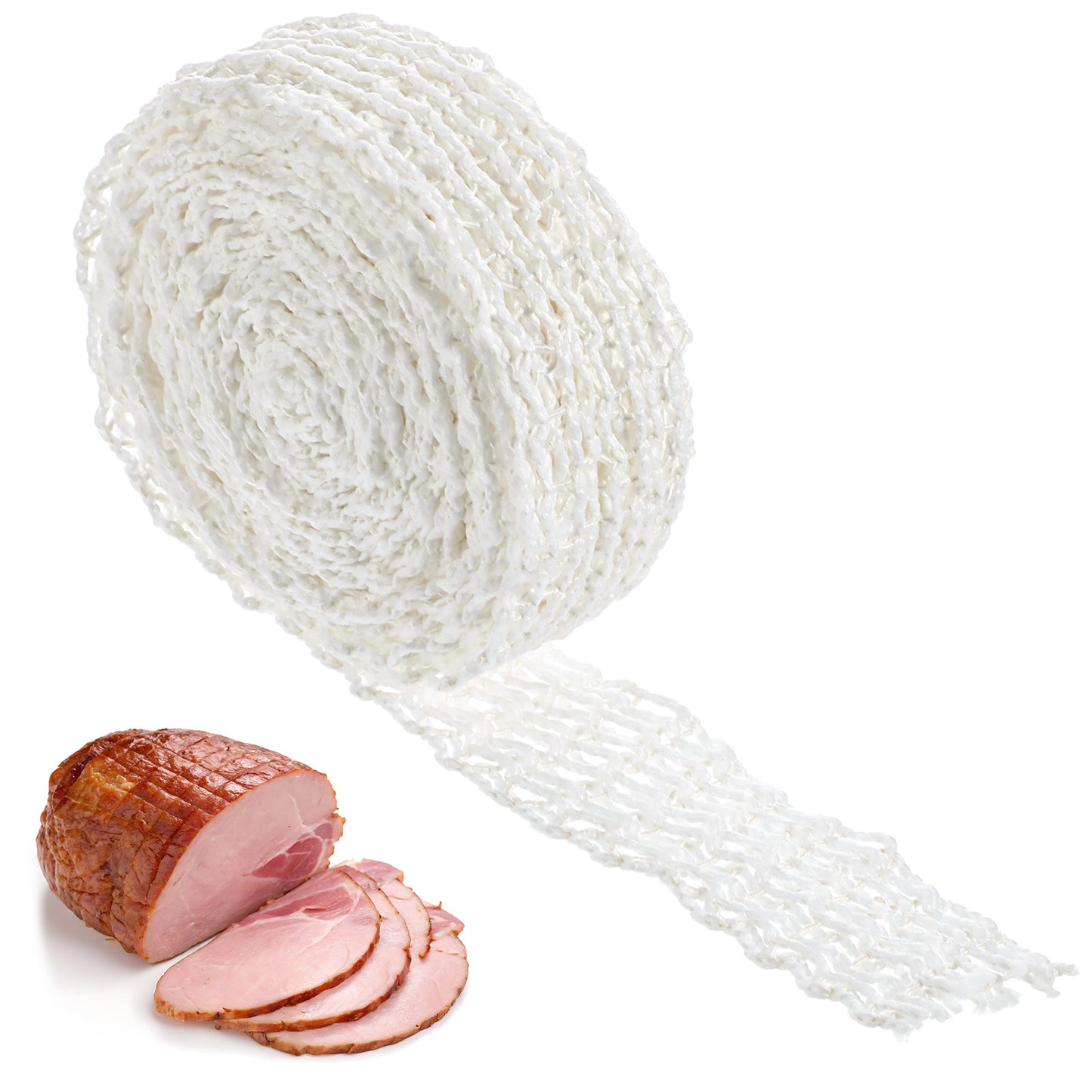 5m Meat Netting Roll Ham Sock Elastic Netting Elastic Smoked Meat Poultry Ham Netting Meat Butcher Twine Net Mesh Poultry Ham Netting Smoked Meat Butcher Twine Net Roll Wrapping Net
