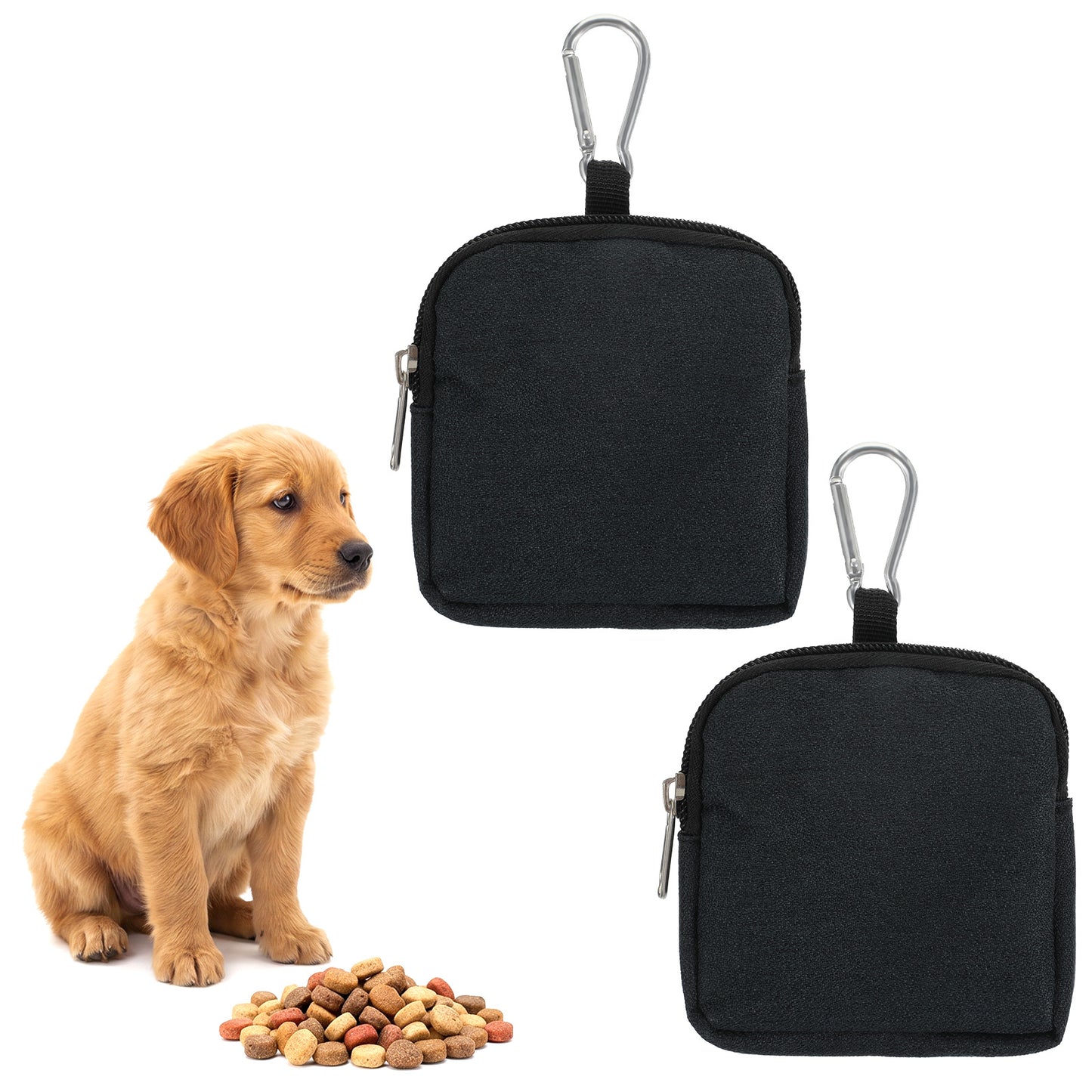RAHHLIZS 2Pcs Dog Treat Pouch, Dogs Training Treat Pouch for Leash