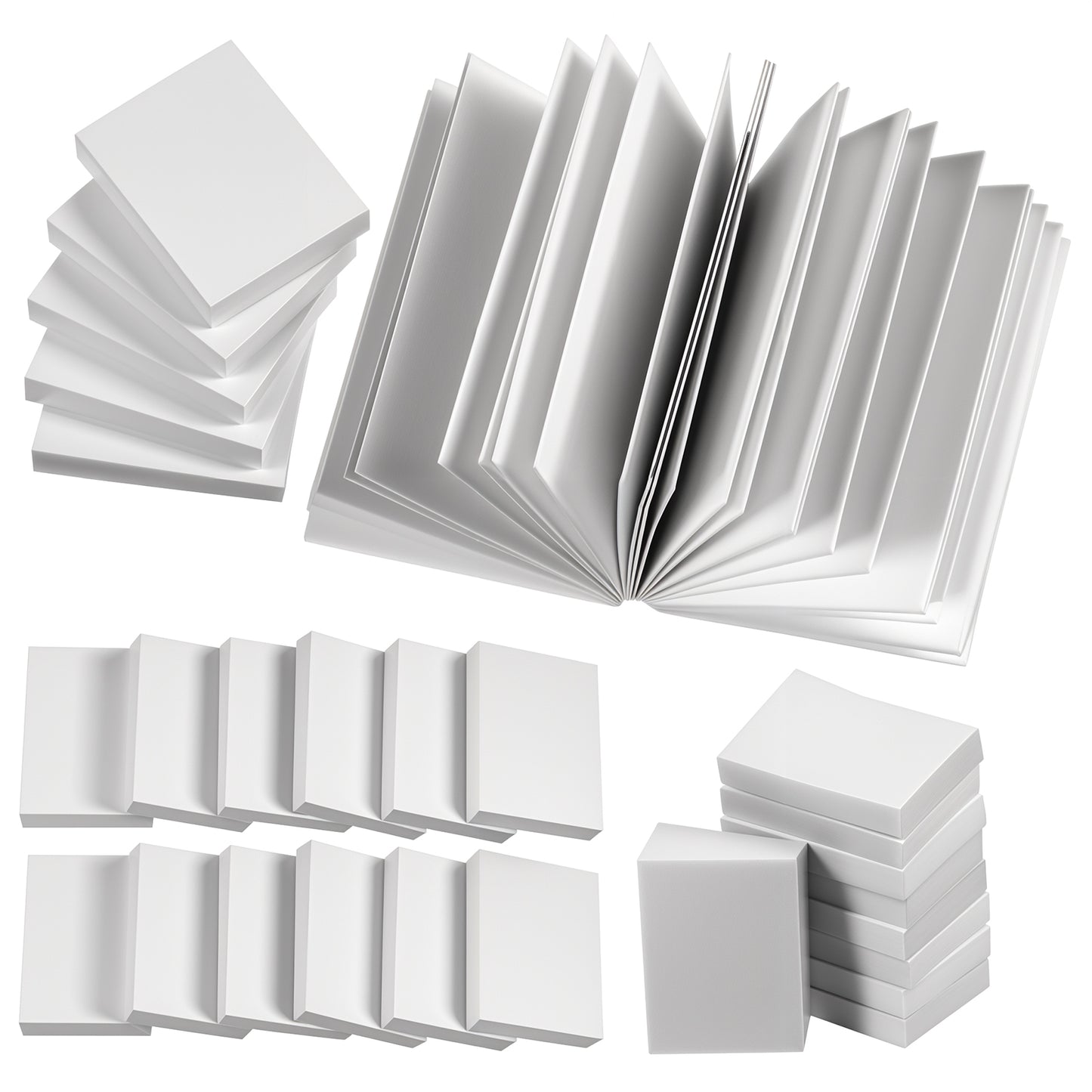 50 Pcs Blank Miniatures Dollhouse Books Miniature Books for Doll House Mini Blank Dollhouse Book Models 1/12 Scale Tiny Foldable White for Mini House DIY Crafting