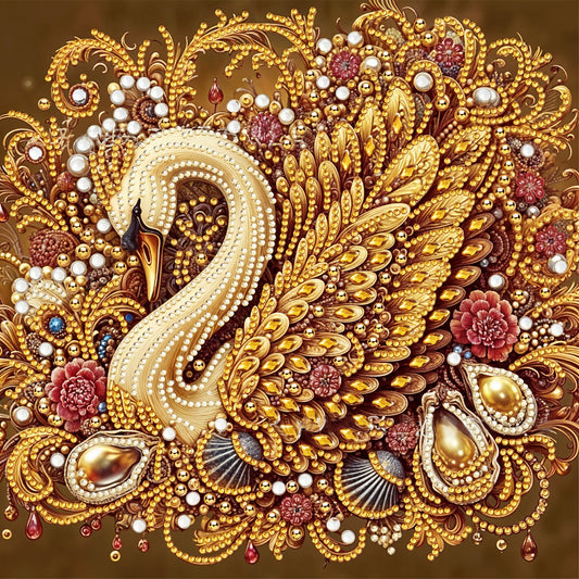 Ymapinc Swan Rhinestone Art Painting Kit for Adults, 5D Diamond Art Crystal Painting Kit for Beginners, Home Wall Decoration Gift, 11.81×11.81inch, Colorful Animal Design, Rhinestone Art Craft