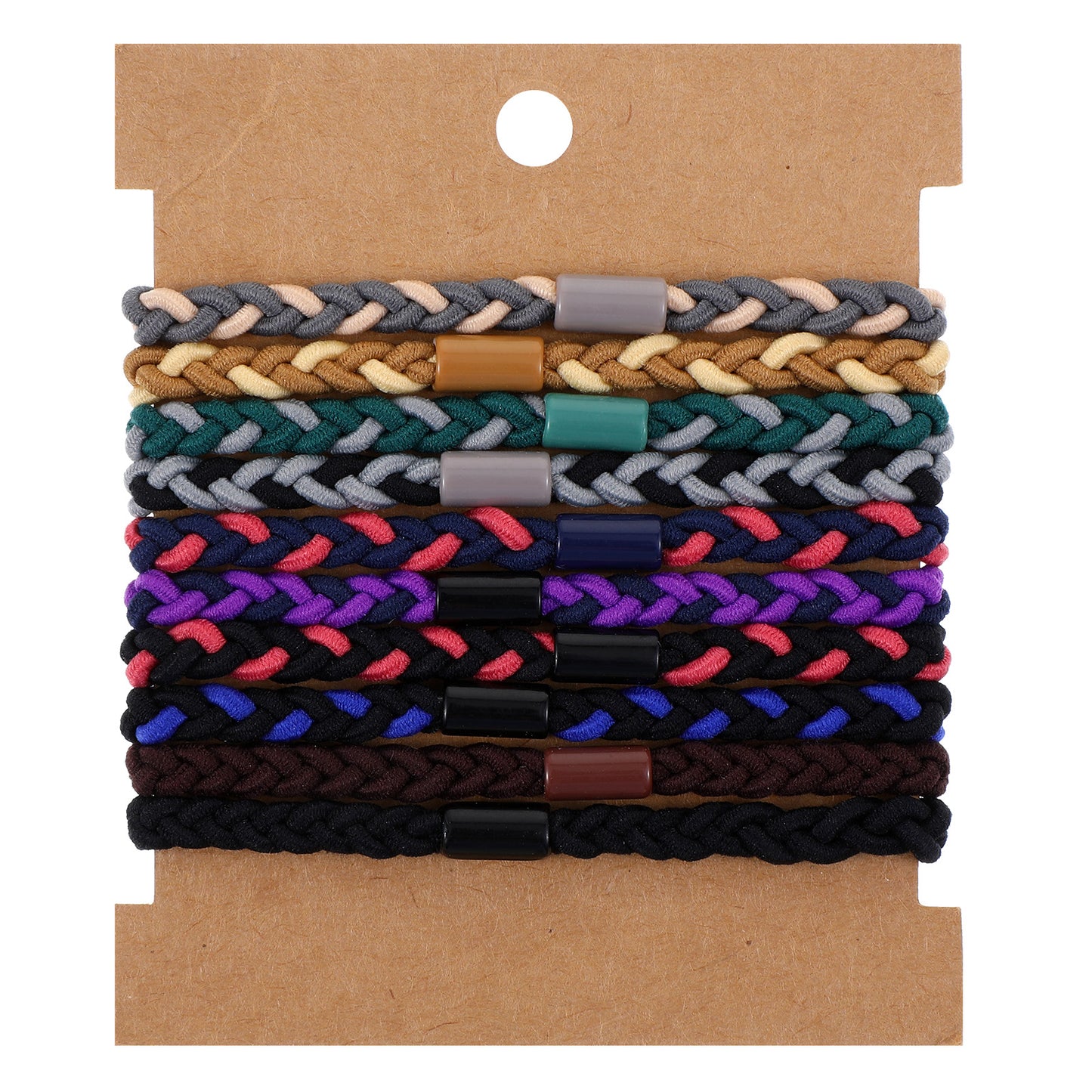 Shimmeroo 10Pcs Hair Ties for Braids,Elastic Mens Hair Ties for Thick No Damage for Men, Women Long Hairs Buns Curly