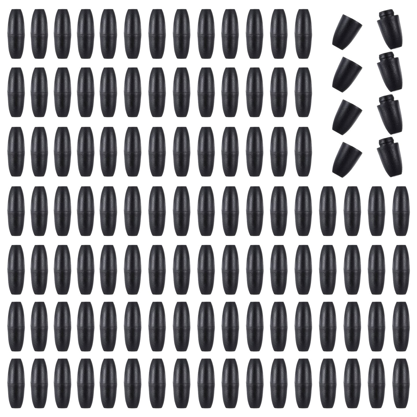 Ymapinc 100Pcs Breakaway Lanyard Clasp Plastic Break Away Clasps for Necklace Bracelets Lanyards DIY Crafts Black Safety Barrel Connectors for Jewelry Making (24mm)