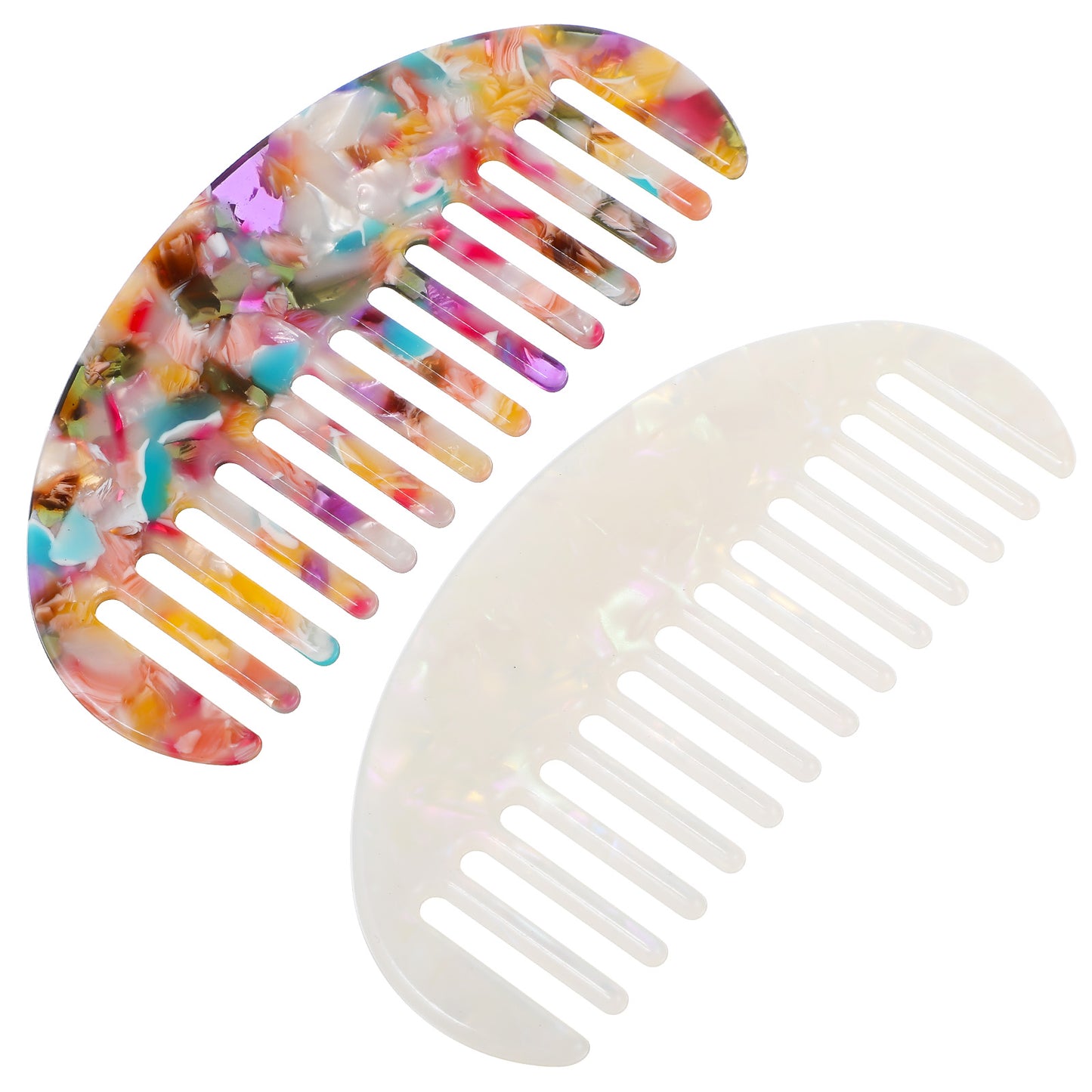 2 Pcs Small Comb Curly Hair Comb Wide Tooth Combs For Women Anti Static Pocket Size Acetate Hair Detangling Comb Travel Pocket Size French Hair Comb For Wet And Dry For Women Men