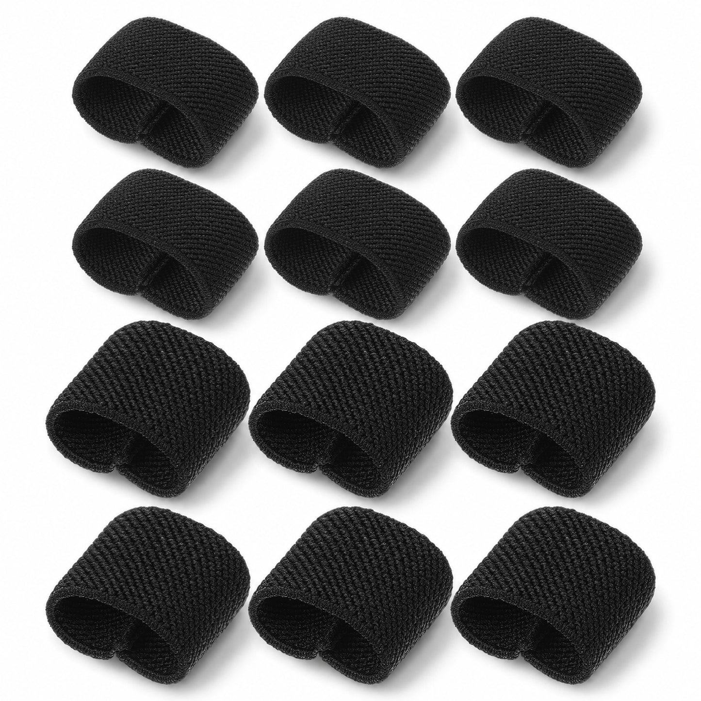 Mabor Elastic Belt Keepers, 12PCS Belt Loops for Belts Backpack Strap Webbing Organizer, Stretch Polyester Strap Retainer for 1 Inch & 1.5 Inch Accessories, Black