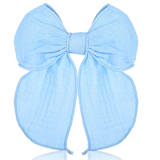 Ymapinc Sky Blue Bow for Girls Hair, Cute Blue Hair Bow Clip, The Bow Has an Alligator Clip to Easily Attach to Hair, Blue 1 PCS