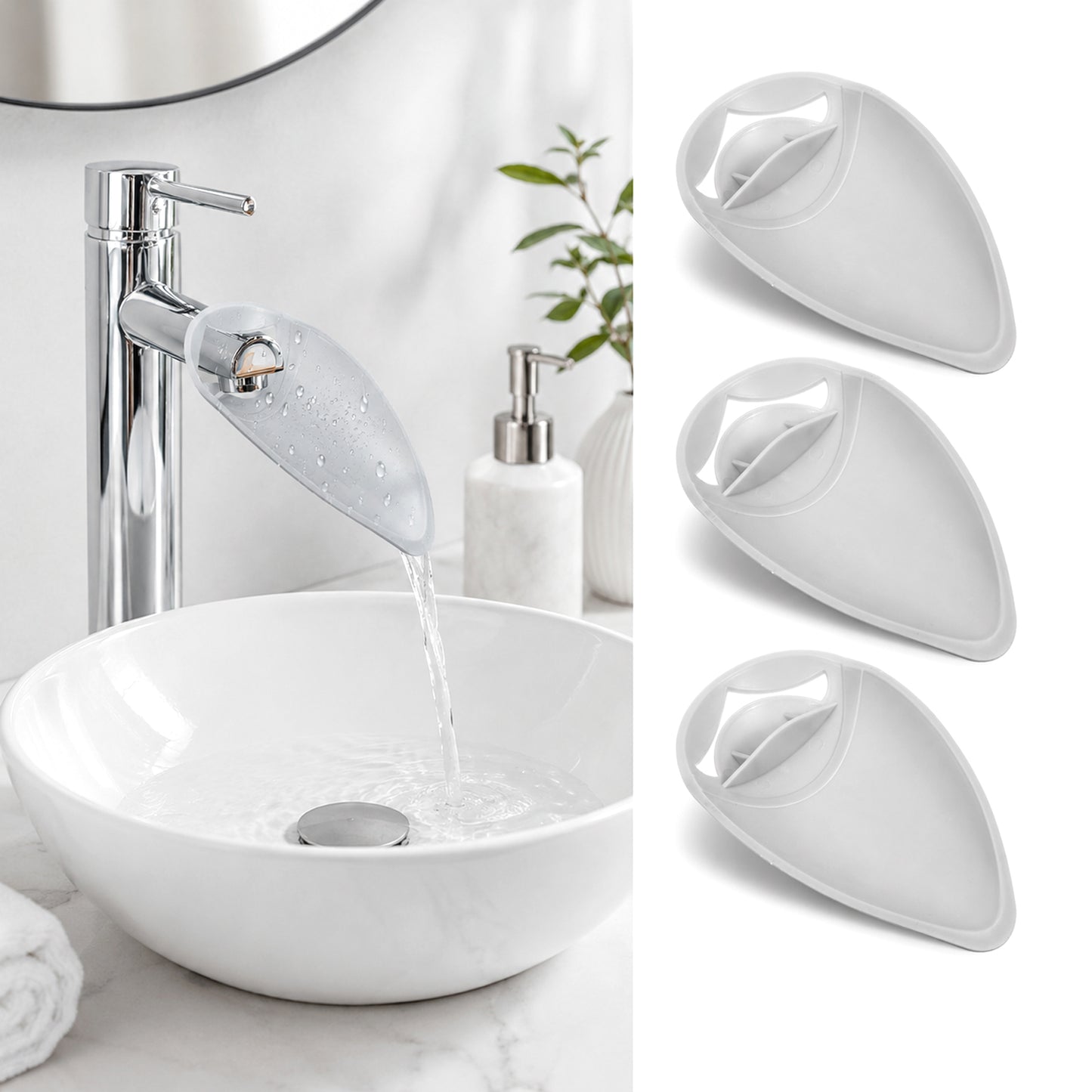 Chsoejuf 4PCS Silicone Sink Faucet Extender for Toddlers Adjustable