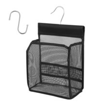 Bremorou Mesh Shower Bag Organizer, Portable PVC Bathroom Storage Bag for Travel, Lightweight Shower Bags for Gym and Swimming, Caddy Organizer for RV, Black Mesh Toiletry Bags with Hooks