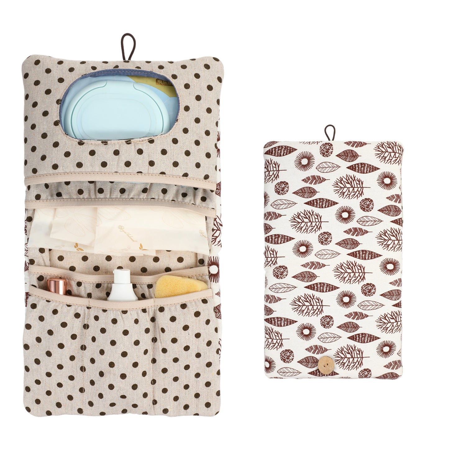 Matwsec Baby Diaper Bag Organizer and Cosmetic Bag 2 in 1 Travel Diaper Bags, Foldable Compact Stroller Pouch for Newborn Essentials, Travel-Friendly Diapers Bags Insert Organizer