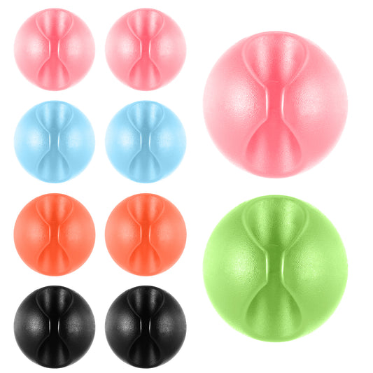 Xinjoduz 10 PCS Mini Cable Holder, Black Adhesive Car Cable Clips Dust-Proof Car Wire Clips Phone Cable Management Cord Organizer Holder Clips for Nightstand, Desk, Home, Office, Cubicle (mixcolor)