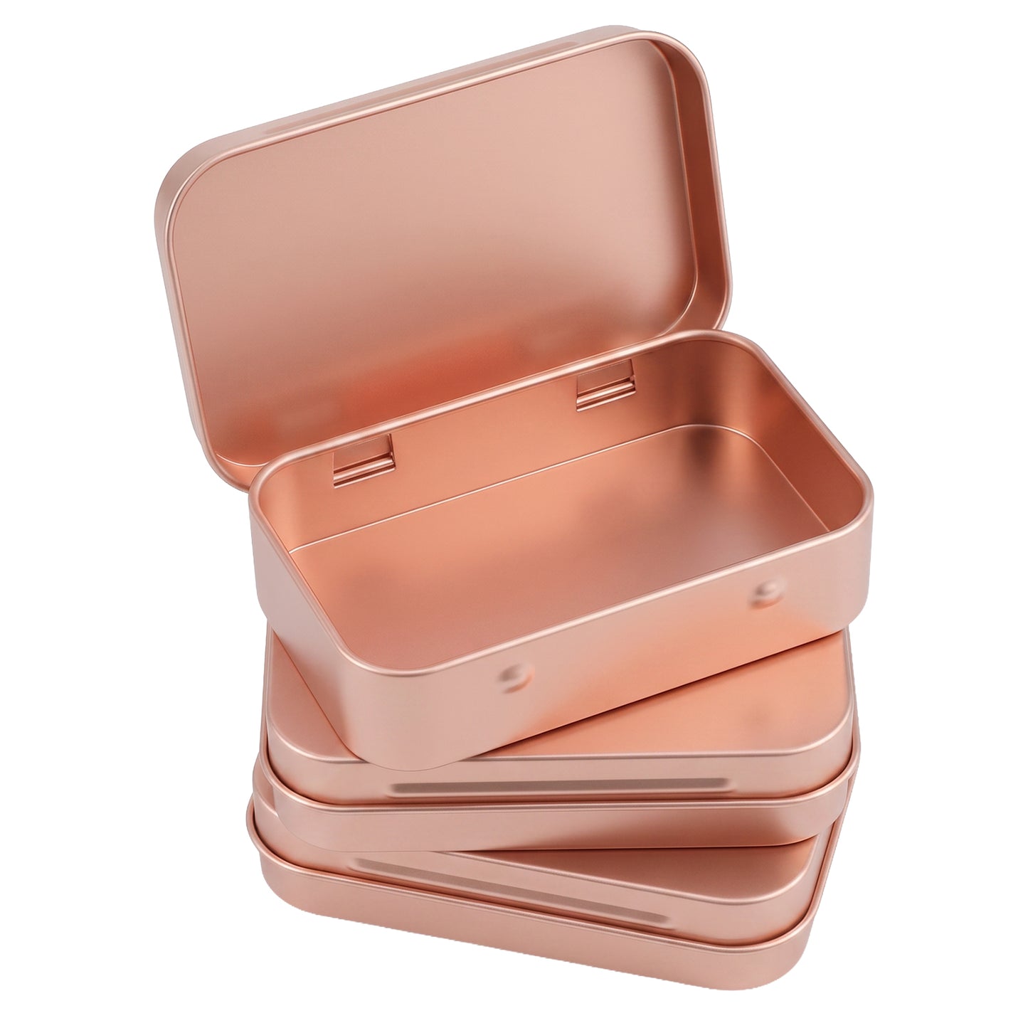 Nogeqi 3 pcs Metal Tin Box, Small Metal Tin, Rectangular Tin Box with Lid,Metal Storage Box,Mini Small Storage Kit for Jewelry Eraser Candy Craft Organize (Gold)