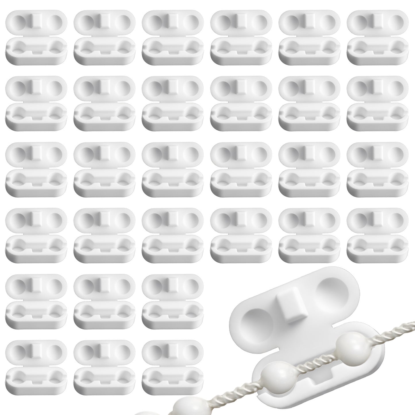 Mabor 30Pcs Ball Chain Connectors, Pull Chain Connectors, Plastic Blind Ball Chains Cord Connector Clips for Vertical Roman Roller Blinds