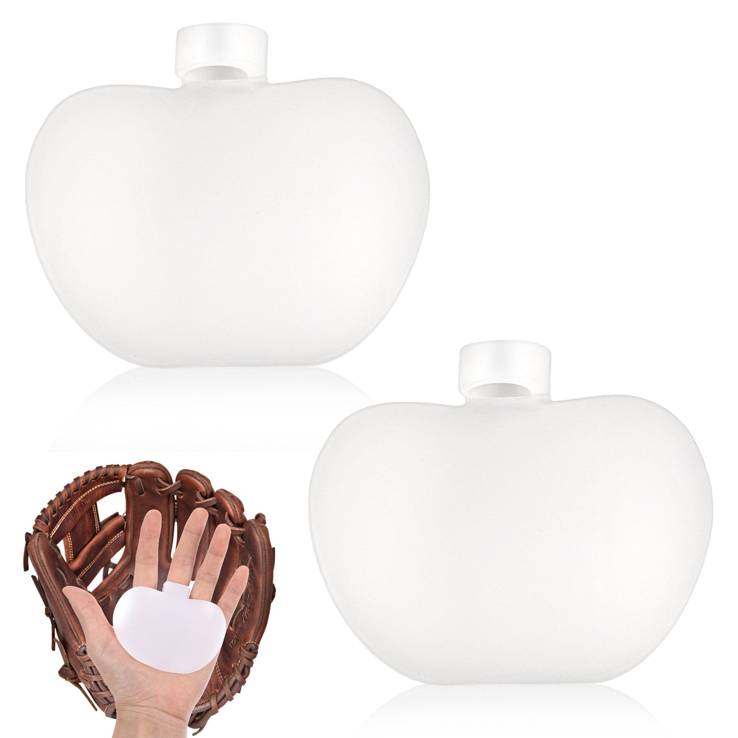 2 Pcs Baseball Hand Guard Pro Baseball Palm Pads Sting Pad Catcher Thumb Gard Glove Shock Stop Pad Thumb Guards for Sports Softball Players Professional Batters White 2.76 × 3.35 Inches Silicone