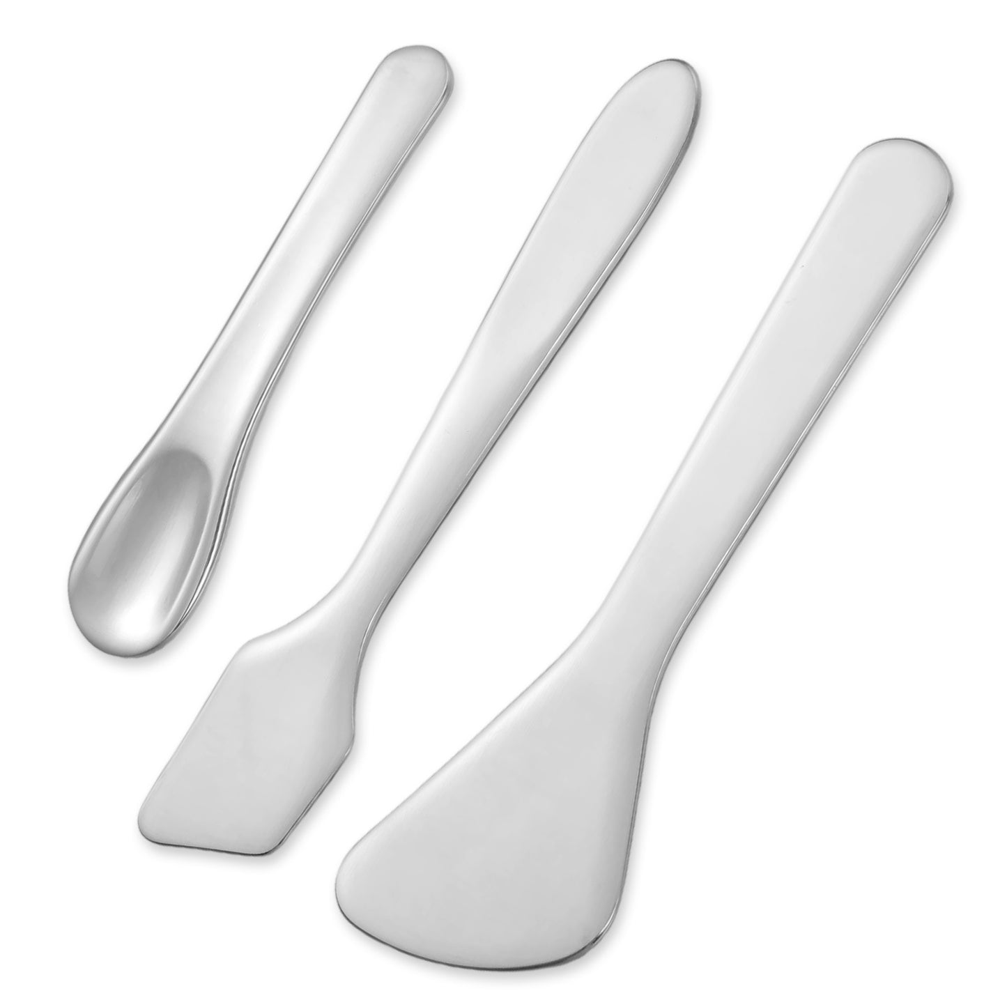 3Pcs Mini Metal Cosmetic Spatula Small Stainless Steel Makeup Spatulas Skin Care Spatula Beauty Accessories for Makeup Skincare Face Cream Tools