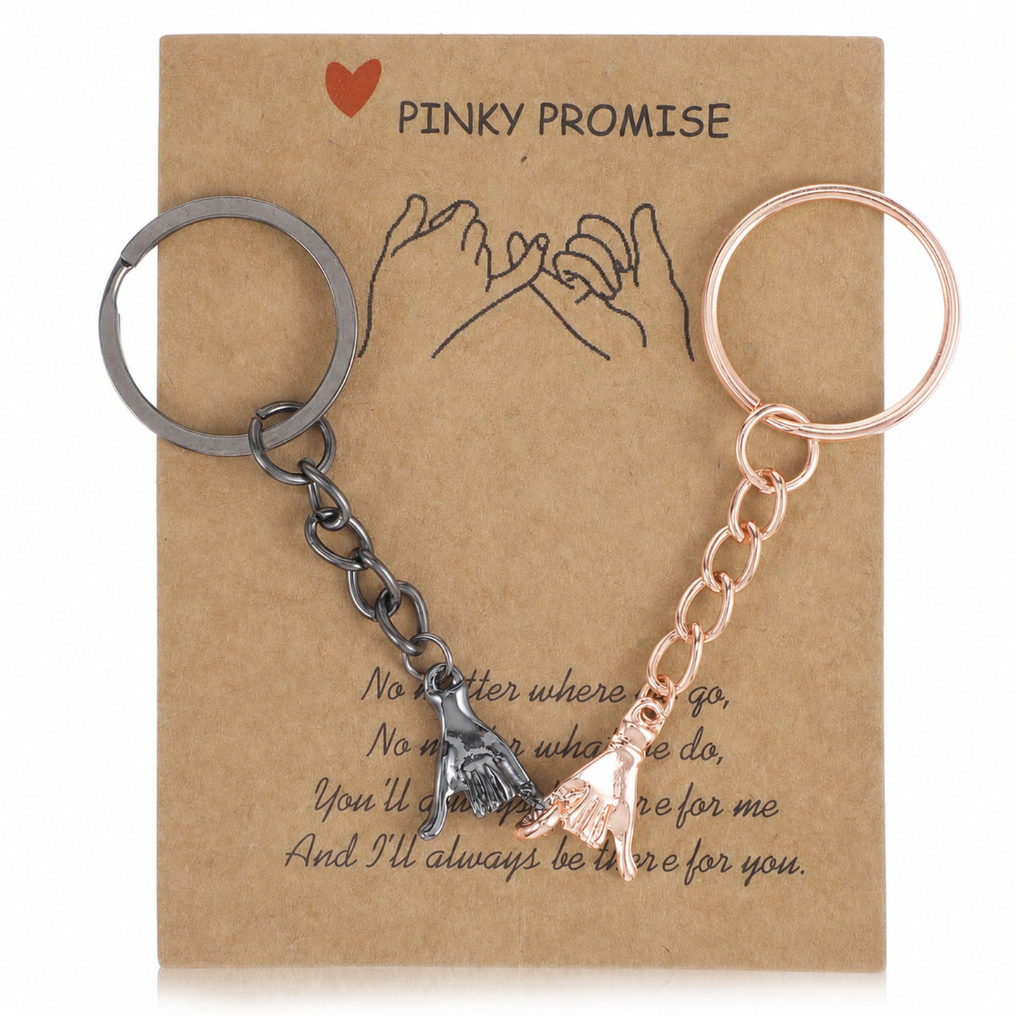 Ouligay Matching Couple Pinky Promise Keyring for Boyfriend Best Friend Him