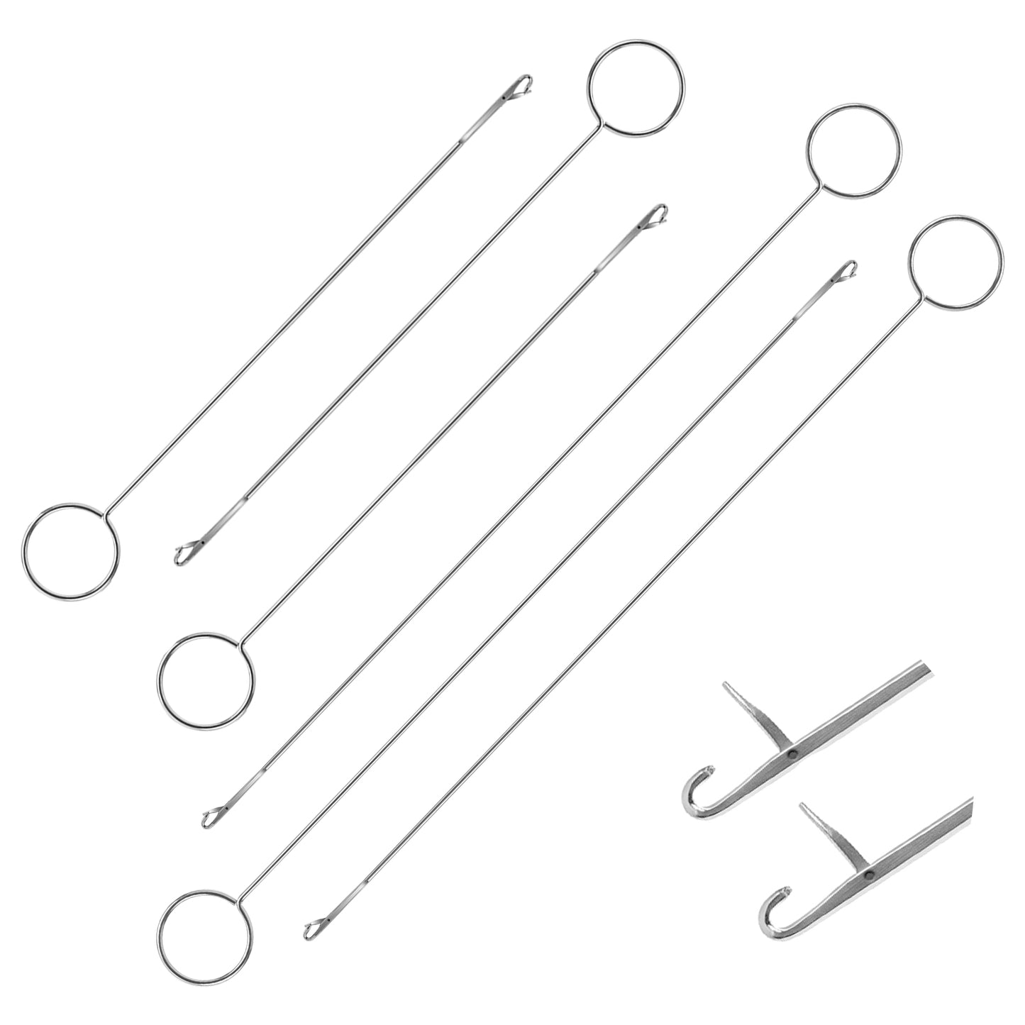 6 Pcs Loop Turner Sewing Tool Latch Hook Tool Snag Repair Tools Crochet Sewing Concepts Knot Grippers Tools for Silicone Beads Drawstring Threader Tongue Crochet for Fabric Strips Tube Straps