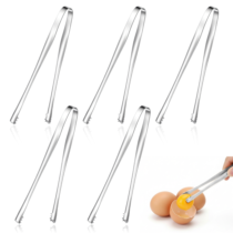 5 Pcs Egg Chalaza Removal Tool, Stainless Steel Toothed Remover for Eggs, Egg Tool to Remove Chalaza, Membrane Removal Multipurpose Kitchen for Cooking Bakers Chefs (Silver)