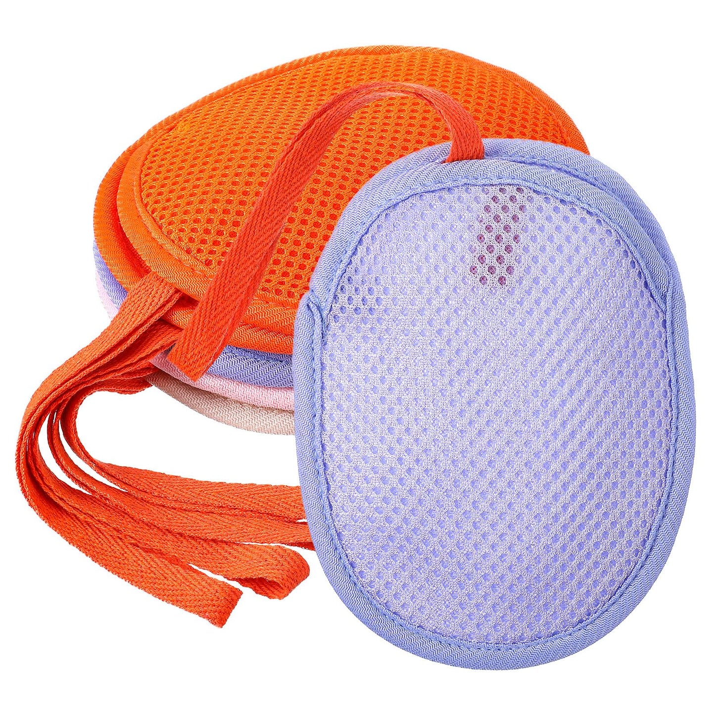 Sorcristy 4 PCS Mesh Soap Bag Colorful Soaps Sack Exfoliating Net Mesh Hanging Bar Soap Pouch Soft Soaps Bags for Bath and Shower (5.3 × 4.3 inches)